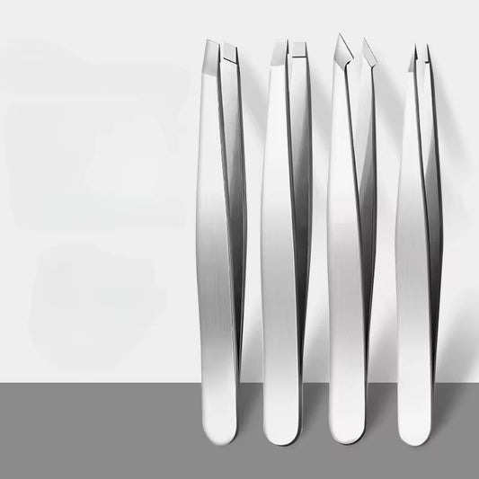 4Pcs Multi-Use Precision Stainless Steel Tweezers for Eyebrow Hair Facial Hair Removal Splinter Blackhead-Different Types of Tip